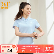 361°運(yùn)動(dòng)翻領(lǐng)t恤2025年春夏季新款休閑透氣短袖情侶POLO衫開(kāi)學(xué)季 【女款】凝霧藍(lán) L