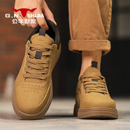 公牛世家（G.N.Shi Jia）男鞋2025秋季新款百搭厚底皮面男士板鞋 卡其色GN251Y016 39