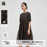 播商場同款連衣裙女2024休閑寬松中長款蛋糕裙BDR3LD1970 G40煙宵 M