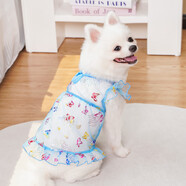 寵物貓可牽引外出愛心夏季連衣裙子狗狗貓咪用品柯基狗衣服服飾 398B藍底蝴蝶 6XL(胸圍92cm 70-85斤)