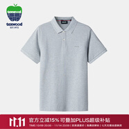 texwood蘋果純棉短袖男商務休閑襯衫T高爾夫夏裝POLO衫中青年百搭上衣T恤 灰色 輕薄 L 【匹馬棉】175/96A
