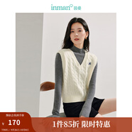 茵曼（INMAN）針織馬甲女老錢風V領薄2025秋冬女裝新款學院風內(nèi)搭毛衣上 梨花杏 S