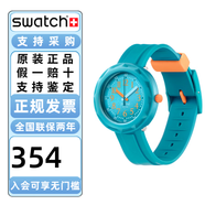 斯沃琪（Swatch）Flik Flak（飛菲瑞士兒童手表硅膠表帶小學(xué)生石英腕表情人節(jié)禮物 海藍(lán)之心ZFCSP100