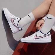 耐克（NIKE）女鞋2025秋冬季新款Court Borough復(fù)古運(yùn)動(dòng)鞋板鞋低幫休閑鞋DZ278 白色櫻花粉藏青色DB3090-100 36.5