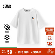 森馬（Semir）【多彩涼感T】短袖t恤女夏中長款寬松舒適刺繡上衣109324100007