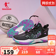 喬丹QIAODAN籃球鞋緩震男鞋運(yùn)動(dòng)鞋秋季新品革面耐磨戰(zhàn)靴球鞋 黑色原子綠 42
