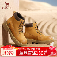 駱駝（CAMEL）【山越】工裝靴男新潮厚底增高馬丁靴 L15W076018 土黃(男款) 41