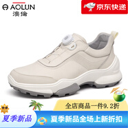 澳倫（aolun）男士2025休閑鞋新款夏季透氣旋轉(zhuǎn)扣時(shí)尚運(yùn)動(dòng)鞋休閑男鞋登山鞋 白色 39