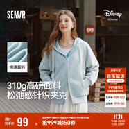 森馬（Semir）迪士尼外套女中長款連帽寬松針織衛(wèi)衣2025春休閑夾克109125108001