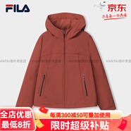 FILA斐樂女外套秋新款寬松連帽梭織上衣時(shí)尚休閑 深瑞酒紅-WI S 160/80A
