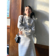園翌韓式貴氣千金小香風(fēng)裙子春秋季女裝法式感小洋裝兩件A字裙 小香風(fēng)外套&半身長裙【韓劇女主穿搭套裝/高級時裝套 XS