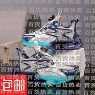 駱駝（CAMEL）男童鞋子2025春秋季新款皮面防水兒童運動鞋學生軟底中大童跑步鞋 519/湖藍綠【防水皮面】 36 碼(內(nèi)長23.3cm)