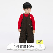 jnby by JNBY新款江南布衣嬰童寬松休閑背帶長(cháng)褲24冬男女童嬰兒YOBE10160 223/濃咖 100cm