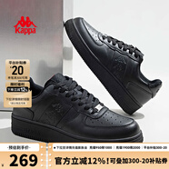 KAPPA卡帕男鞋板鞋男秋季新款透氣小白鞋子男百搭休閑鞋情侶跑步運動鞋 黑色 36