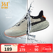 361°運(yùn)動(dòng)鞋男鞋雨屏7秋季雨天通勤鞋防潑水防滑黑色跑鞋子男 水洗綠/曜石黑 42