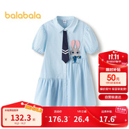 巴拉巴拉女童裙子兒童連衣裙2025夏條紋襯衫裙子208225111047