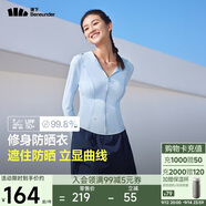 蕉下（beneunder）防曬衣女涼感修身AL11924短款辣妹防曬服女外套黎霧藍(lán)L