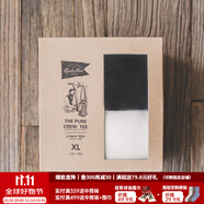 馬登工裝重磅t恤男夏透氣純棉短袖男款美式復古高街白色半袖打底衫 黑+米白 /2件【情侶t恤夏季短袖】 S (165)