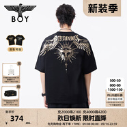 BOY LONDON【暗黑羅盤】夏情侶款短袖權(quán)杖印花炸街潮牌T恤N01906 黑印金N01906 經(jīng)典升級(jí)款 XS