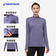 迪卡儂（DECATHLON）速干衣速干長(cháng)袖女春夏季跑步長(cháng)袖瑜伽服寬松訓練健身服運動(dòng)T恤 鳶尾紫 L