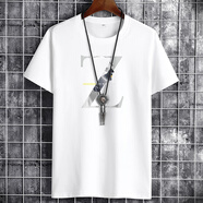 南極人（Nanjiren）無(wú)標優(yōu)品男士t恤夏季短袖恤男百搭潮流圓領(lǐng)打底衫男士純棉冰絲體 8097/白 S