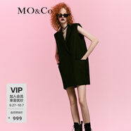 MO&Co.蝴蝶結(jié)裝飾露背寬肩西裝馬甲外套小眾上衣女摩安珂 黑色-第1批 XL 175
