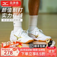 美津濃（MIZUNO）CYCLONE SPEED CN排球鞋綜合室內(nèi)外訓練鞋男女款羽毛球鞋乒乓球鞋 白金 【顏值與實力并存】 現(xiàn)貨 44 =285mm