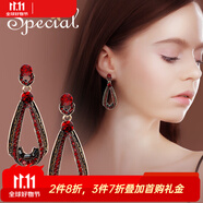 special歐美時(shí)尚飾品S925銀針輕奢復古耳釘女耳飾養耳洞耳環(huán)個(gè)性 紅色標準耳釘款