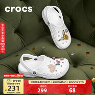 CROCS卡駱馳洞洞鞋貝雅男鞋女鞋輕便耐磨一腳蹬拖鞋休閑鞋|10126 白-100 40 (250mm)