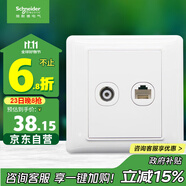 施耐德電氣 開關(guān)插座面板 電視+五類電腦網(wǎng)絡(luò)網(wǎng)線信息面板 睿意系列 白色