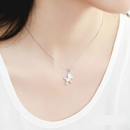 絕世情緣s925銀可愛(ài)小馬項鏈本命年女銀日韓生肖馬吊墜可愛(ài)木馬鎖骨鏈刻字