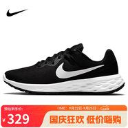 耐克NIKE跑步鞋男緩震透氣REVOLUTION 6運動鞋DC3728-003黑白40
