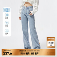 ONLY夏季涼感冰氧酷高腰顯瘦直筒褲牛仔褲女|124232025 J32 210洗水牛仔藍(lán) 2XL (180) 80A