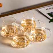瓷牌茗茶具（cipaiming teaset）（cipaiming teaset）大容量玻璃茶杯創(chuàng  )意觀(guān)山綠茶杯家用會(huì )客大號 透明-冰山玻璃杯4個(gè)裝