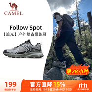 駱駝（CAMEL）追光復(fù)古慢跑步男鞋山系戶外運(yùn)動(dòng)鞋 K13C09L7034 淺灰/黑/沉綠 44