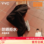 VVC成毅同款休閑褲女闊腿褲新款夏季高腰寬松直筒戶外防曬褲 曜石黑 L 【165-175cm 60-68kg】