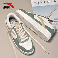 安踏休閑鞋男2026春夏新款皮面青少年經(jīng)典百搭厚底增高運動(dòng)板鞋子男款 微熏綠【贈送米白色鞋帶】 42 【官方正品-假一賠十】