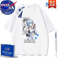 NASA ABOUT動漫聯(lián)名EVA男女夏綾波麗純棉明日香痛衣短袖新世紀(jì)福音戰(zhàn)士 白色-EVA-SH396-- 3XL (重磅純棉)