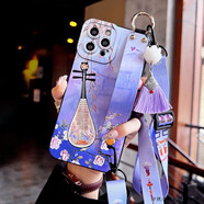 玲琉 適用oppok13手機殼10Pro新款K9s國風(fēng)7x男女R17防摔FindX5腕帶斜跨掛繩k12/11x轉運錦鯉r15 紫色琵琶腕帶+流蘇斜挎繩 其他機型備注