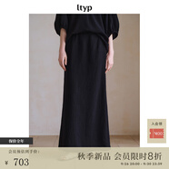 旅途原品ltyp 日本進(jìn)口三醋酸立裁大廓感小衫/半裙套裝女秋季襯衣 半身裙-經(jīng)典黑 M