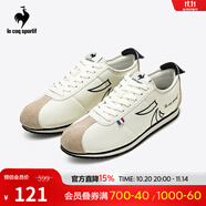 樂(lè)卡克（Le coq sportif）法國(guó)公雞男女款春秋季低幫歷史經(jīng)典休閑鞋運(yùn)動(dòng)鞋 米白/麥棕/OBN 38.5