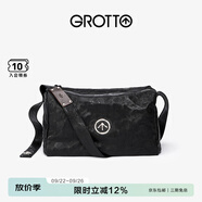 個(gè)樂黑石包經(jīng)典大容量植鞣綿羊皮單肩斜挎通勤軟包男女款禮物 黑石L（銀標(biāo)）