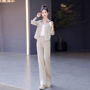 休閑褲女秋季套裝2025年新款小個(gè)子休閑運(yùn)動(dòng)套裝女春秋季2025新款 卡其色 S