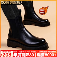 XO馬丁靴男牛皮2025秋季靴子男士高幫男靴厚底鞋子男工裝靴皮鞋男鞋 黑色加絨【經(jīng)典百搭】M96116-8 41