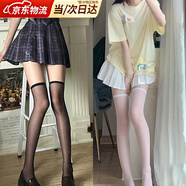 木清清款JK黑絲過(guò)膝襪夏季性感辣妹長(cháng)筒大腿襪絲襪黑色透明中筒襪子 過(guò)膝黑色+白色 2雙 均碼適合70-130斤