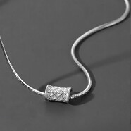 恒久葉項鏈男士感潮牌銀蛇骨鏈百搭高街設計感小眾嘻 鈦鋼羅網(wǎng)項鏈-50cm