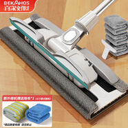 百家好世大號夾布平板拖把38cm寬139cm長(cháng)4拖布家用排拖把塵推纖維托布