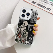 萬(wàn)圣節(jié)暗黑風(fēng)適用蘋(píng)果16promax/15手機(jī)殼iphone14/13/12軟殼XR/XS 骷髏頭擁抱【羽紗殼】 蘋(píng)果6S