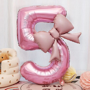 歐妮姿生日場(chǎng)景布置女孩生日道具氛圍男孩派對裝飾蝴蝶結數字氣球5