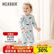 Milkbarn春秋嬰兒長袖連體衣服男寶春秋純棉童裝女寶哈衣爬服 溜冰企鵝 90cm (18-24月-參考身高80-90cm)